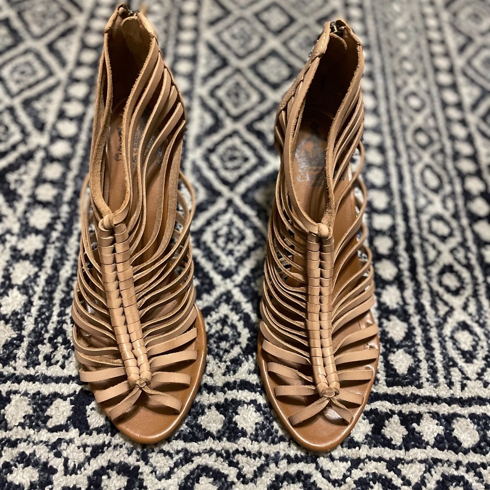 Crown Vintage Strappy Peep Toe Sandals.
